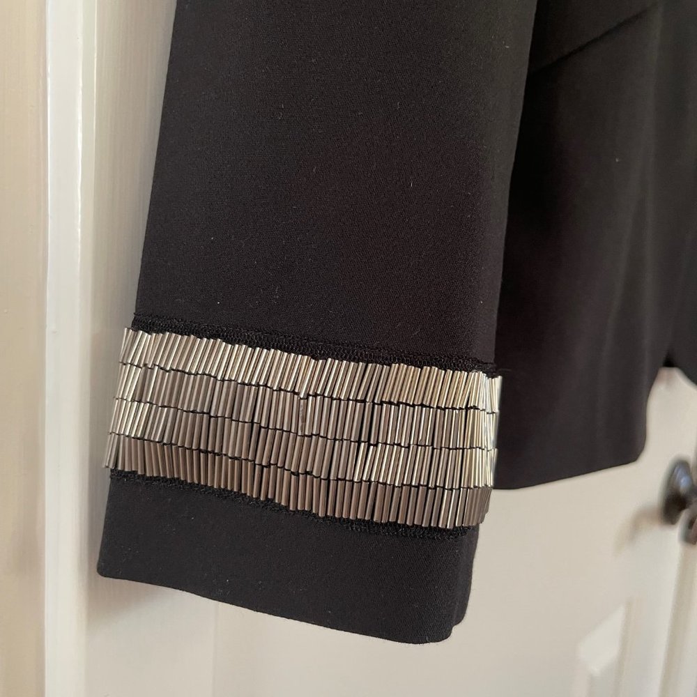 L'Agence Chamberlain Black Blazer with Bling Cuffs and Front Pockets Size 2 - Picture 4 of 9